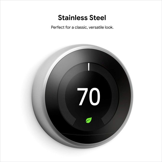 New* Google Nest Wi-Fi Learning Thermostat 3rd Generation - Stainless Steel
