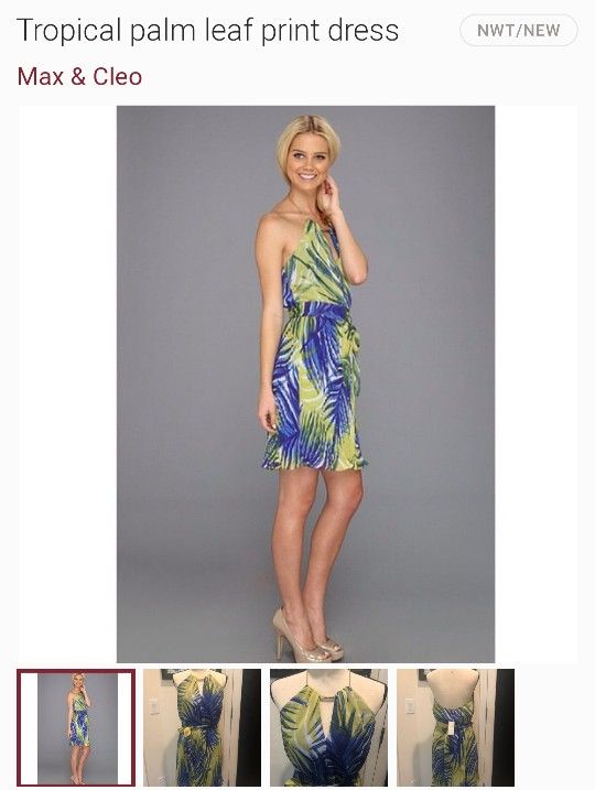 Blue Tropical Ladies Dress Size 8