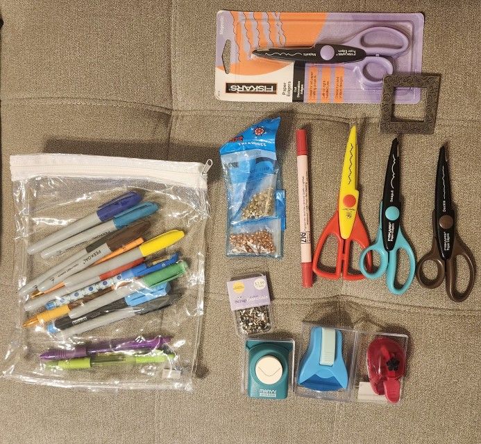 Scrapbook Stickers, Paper, Scissors,punches,cases Much More! Etc