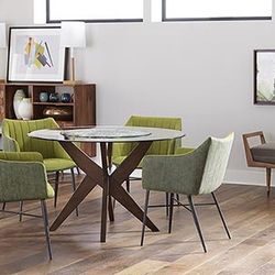 Simpson Dining Table, Glass Top