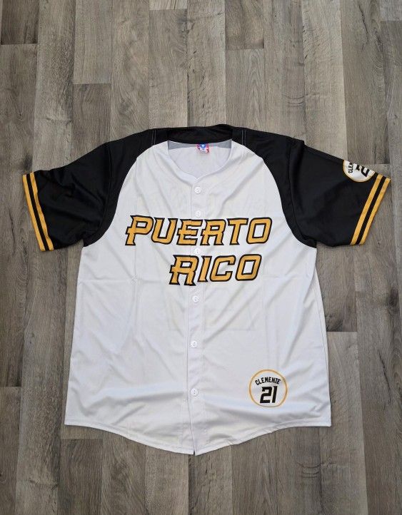 Puerto Rico Roberto Clemente Baseball Jersey Size Adult 2XLarge-3XLarge