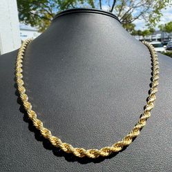 Jewelry 14k solid yellow gold Rope necklace chain 24.00" 10.20mm w lobster lock