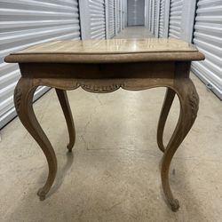 French Provincial Marble-Top Side Table - Curvy Louis XV Cabriole Legs, Solid Yellow Marble