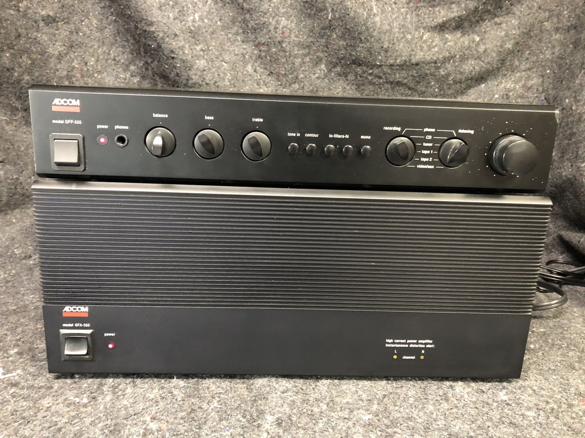 ADCOM GFA 555 and GFP 555. Audiophile amplifier preamp stereo. THE ONE!