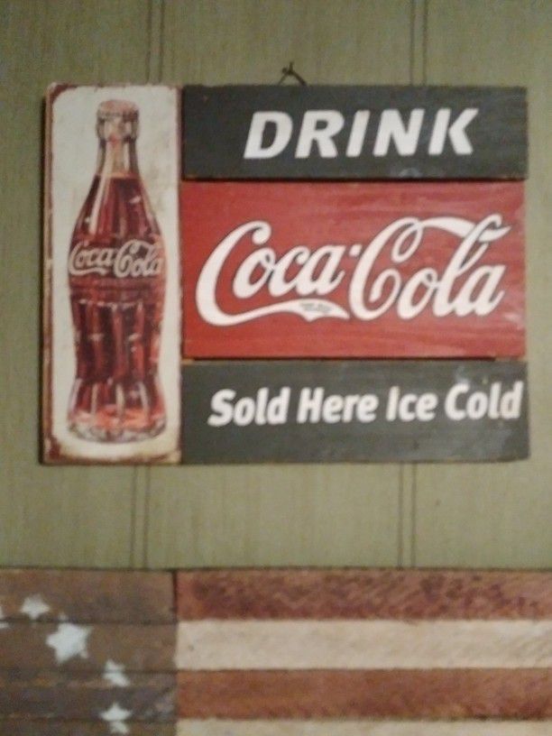 Coca Cola Wooden Sign