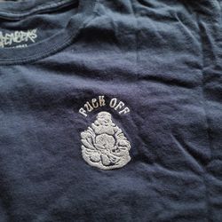 Spencer's Men's dark blue "F- Off" Buddha T-shirt