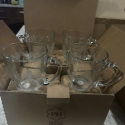 Princess House Glass Coffee Mugs 