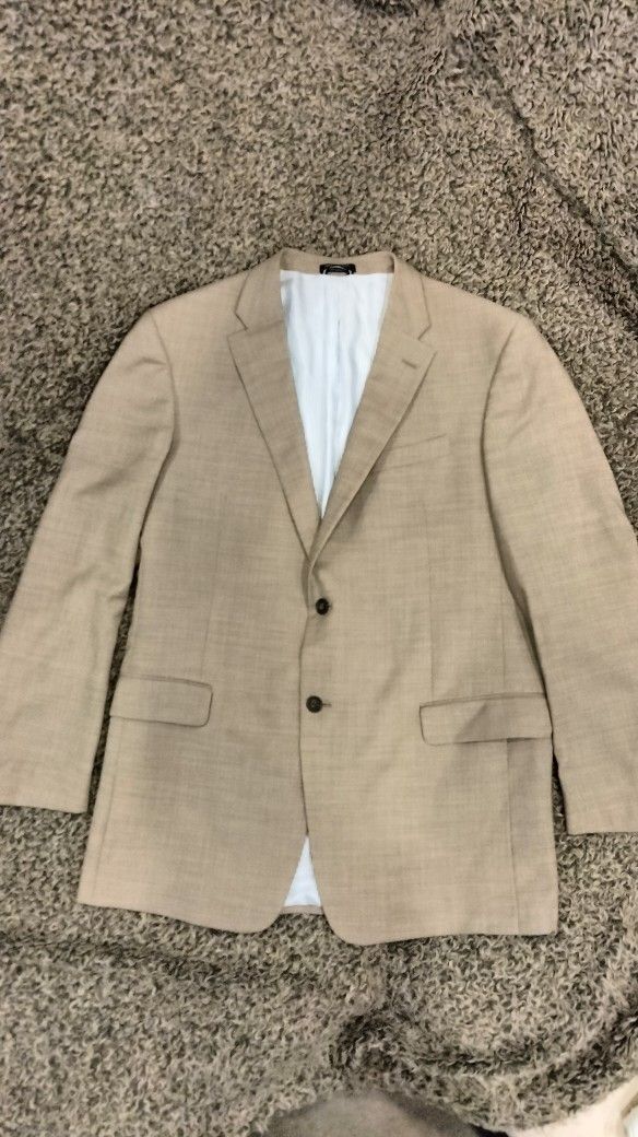 Tommy Hilfiger Mens 100% Soft Wool Suit Jacket/blazer Tan Rn 47338