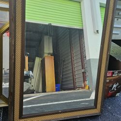 Vintage "Bamboo Style" Woven Rattan Wall Mirror