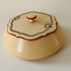 Antique Cellular Dresser Vanity Powder Bowl Jar