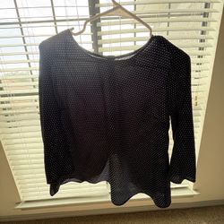 🖤 Blusa negra de lunares manga 