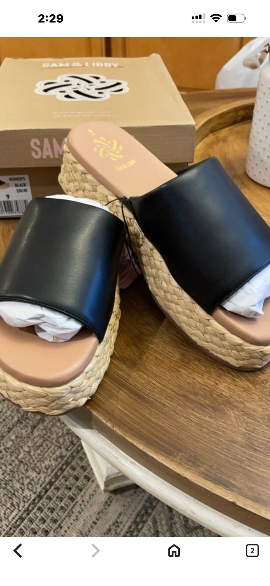 New Sam & Libby women’s sandles size 10 Indrid Espadrille slide sandal $