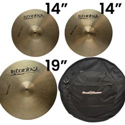 Istanbul Mehmet Legend Handmade Cymbals, Turkey 19" Crash Ride, 14" Hi HAT TOP & BOTTOM SET Music Instruments