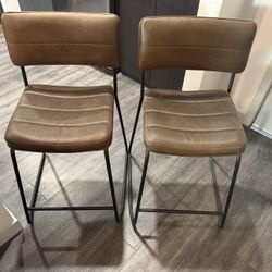 Like New 24” Fully Welded Brown Barstools 