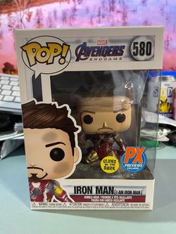 Funko Pop Marvel Avengers End Game I Am Iron Man #580 Glow in the Dark PX Previews Exclusive
