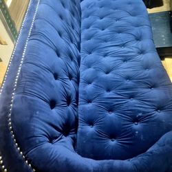 Blue Velvet Sofa