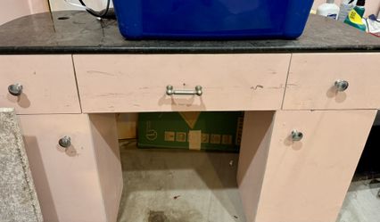 Nail Tech Desk With Some Acrylic Powders