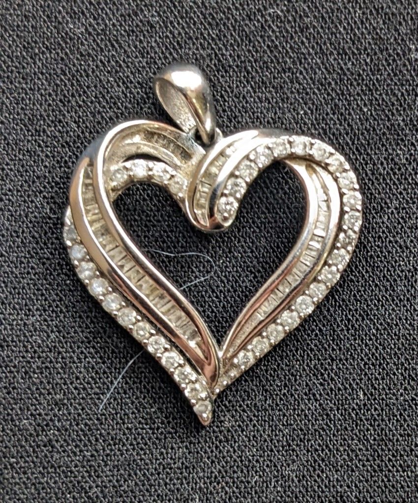 Diamond & White Gold Heart Pendant - $300 or Best Offer