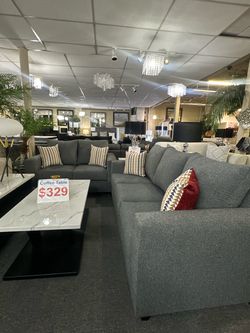 Brand new gray sofa+loveseat