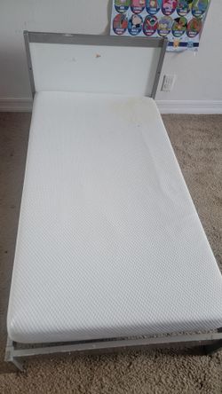 Toddler bed frame and mattress