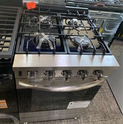 Stainless Steel 4-Burner Gas Range Hreat For Compact Unit