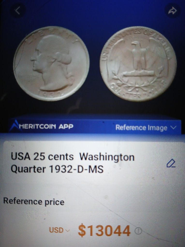 1932 D Quarter Ms State Mint Condition 90%silver
