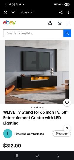 WLIVE 58" TV Stand with LED Lighting