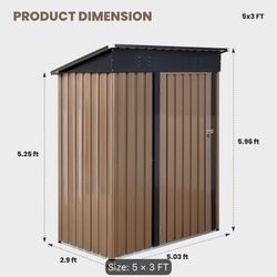 5*3 Outdoor Storage Shed 