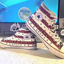 Converse All-Star American Rocker Beaded Shoes SZ-10 Rare 