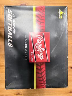 Rawlings C12RYLAH 12” Pro Leather Fastpitch Softballs - 1 dozen, New