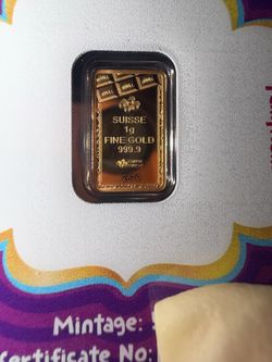 ((RARE)) PAMP Suisse 1g Fine Gold Bar 999.9 Willie Wonka only 1/5000