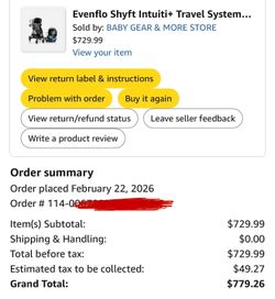 Like new Evenflo Shyft Intuiti+ Travel System