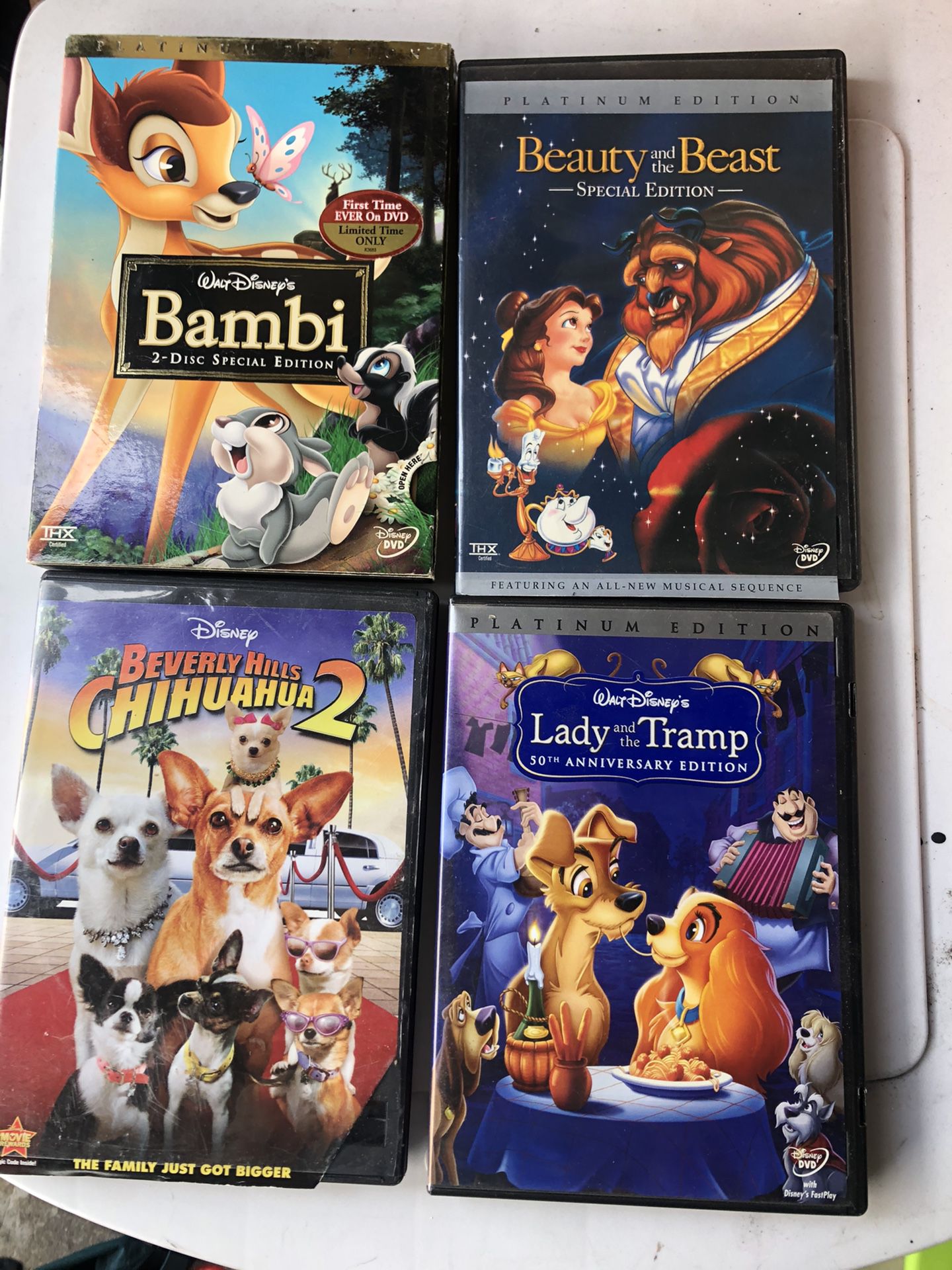 Disney DVD collection - Beauty in the Beast, Bambi, Lady and the Tramp