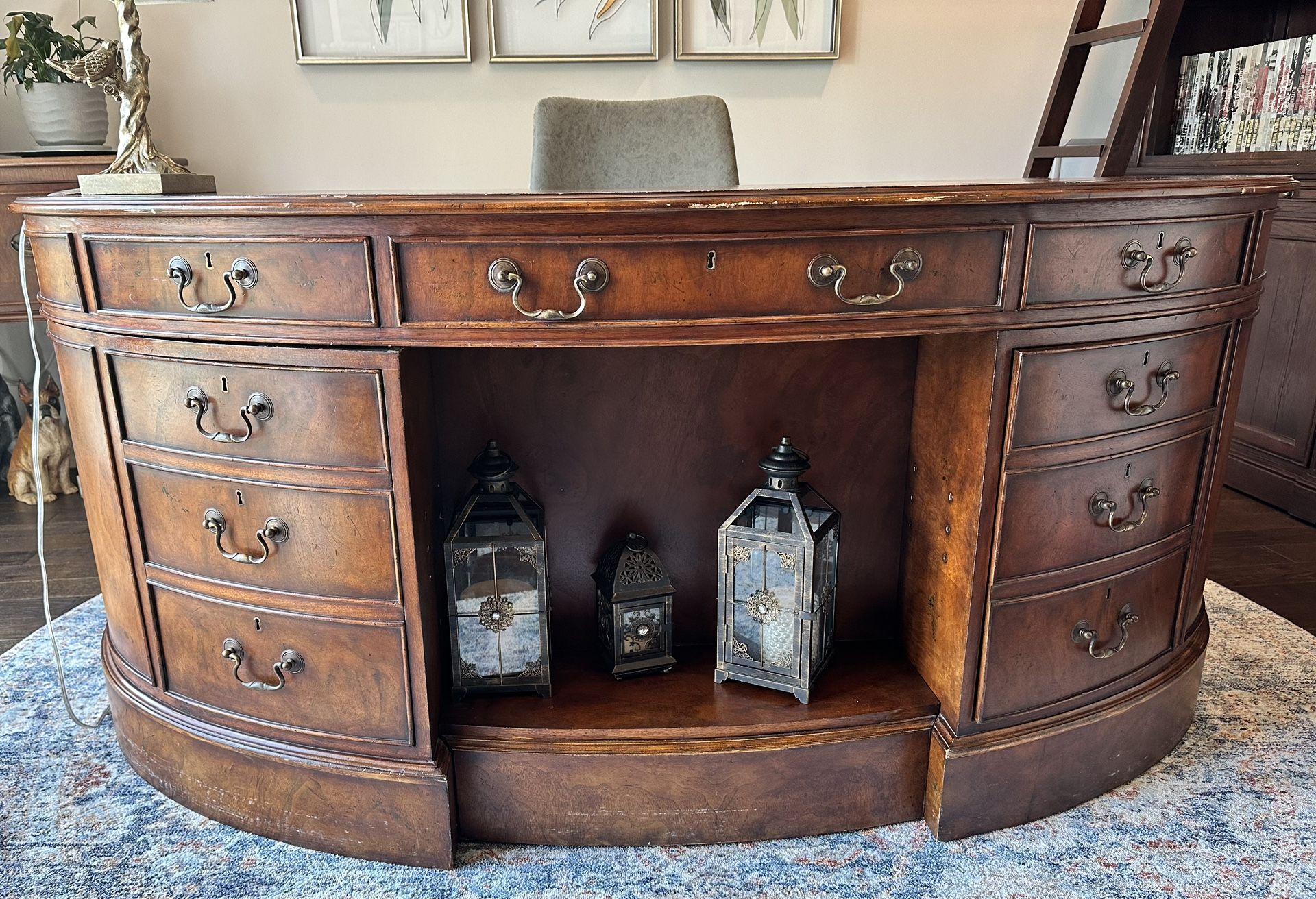 Vintage Port Eliot Walnut Kidney Desk