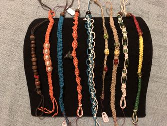 Handmade hemp bracelets/anklets $5 each