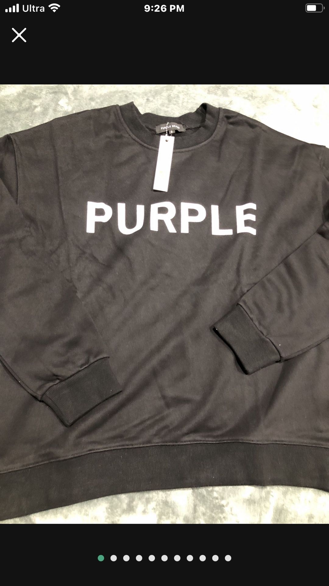 Black.    Purple Label Sweatshirt.   S,m,l,xl