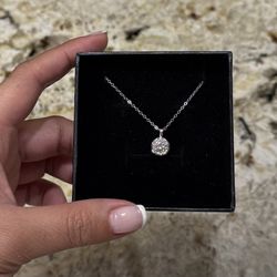 Moissanite 1 CT Solitaire Bezel Necklace (new)