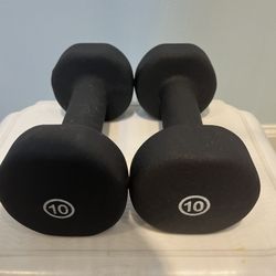 10lb. Pair Neoprene Coated Hex Dumbbells