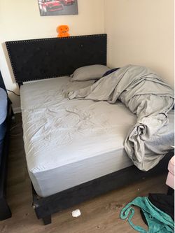 Queen mattress with frame