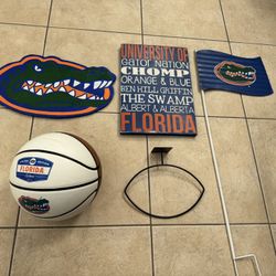 Florida Gators Lot 5 Items Wood Wall Decor, Double Sided Yard Stake, Limited Edition Basketball 