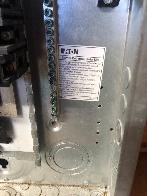 Eaton electrical 200 amp service panel with breakers