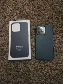 Iphone 13 Pro Leather Case New Dark Green