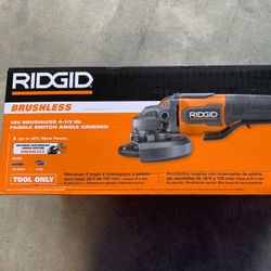 Ridgid 18V Brushless Cordless 4-1/2 in. Paddle Switch Angle Grinder (Tool Only)