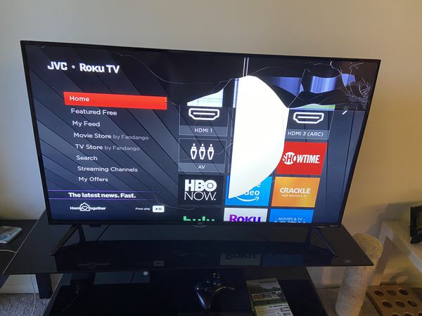 Jvc 50’ Led Roku Smart Tv With Broken Screen For Sale In