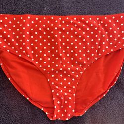 Basic Editions Red Polka Dot Swim Bottom