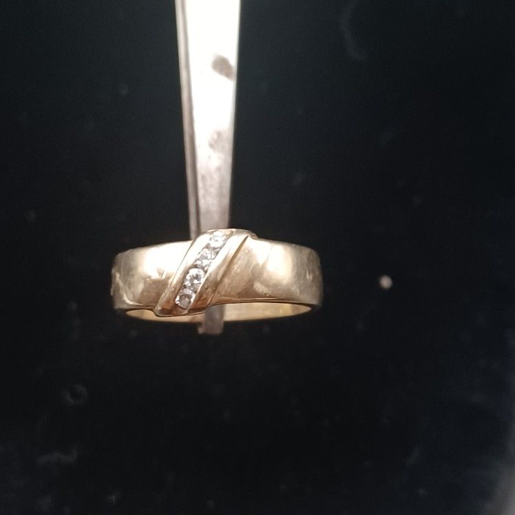 14K Wedding Ring With Diamonds