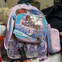  4 Pc Kids Frozen Backpack And Lunch Kit Set