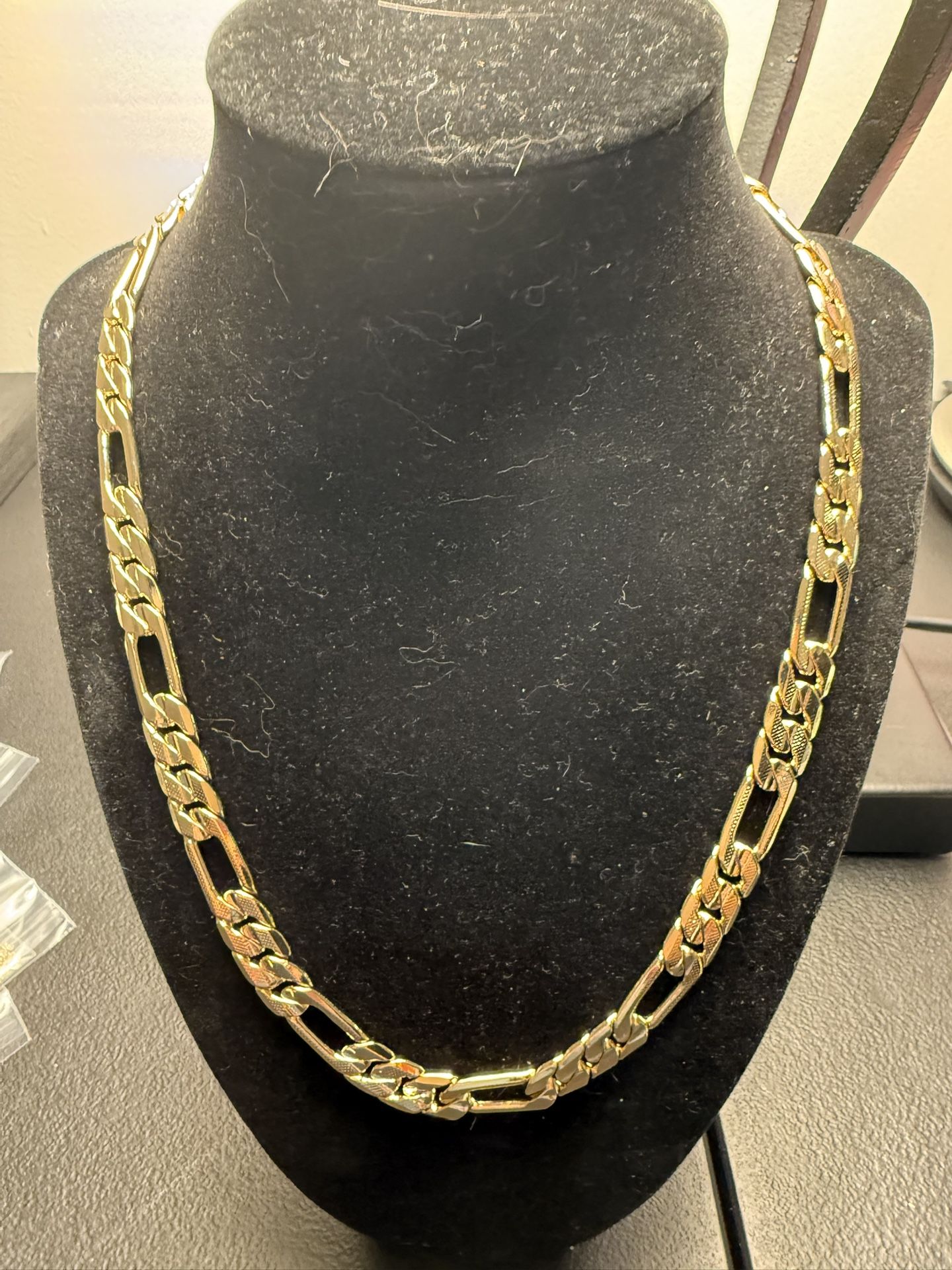 20” Gold Filled Diamond Cut Figaro Chain Link Necklace 9.75mm 58.55g