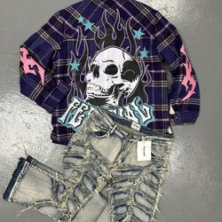 New Jeans New Flannel Shirt Jacket 