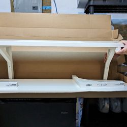Ikea White Shelves & Brackets (2 Sets)
